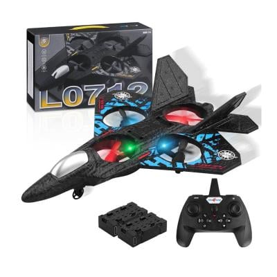 Aeroplane 2.4GHz Remote Controlled Floating Fighter Plane RC Aeroplane RTF for Beginners with Coloured Lights USB Charging