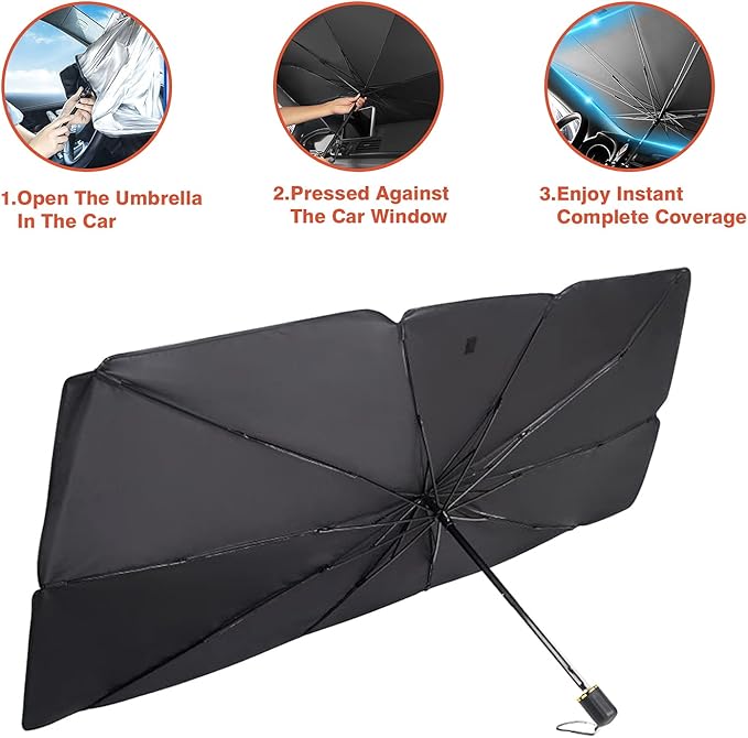 Car windshield sun shade umbrella