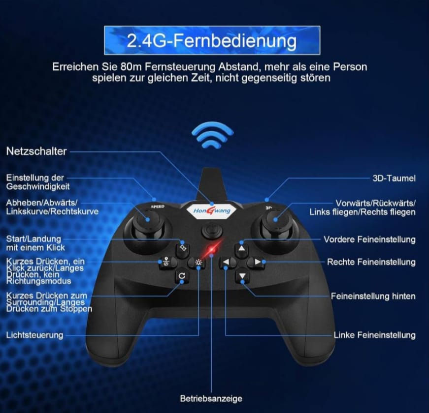 Aeroplane 2.4GHz Remote Controlled Floating Fighter Plane RC Aeroplane RTF for Beginners with Coloured Lights USB Charging
