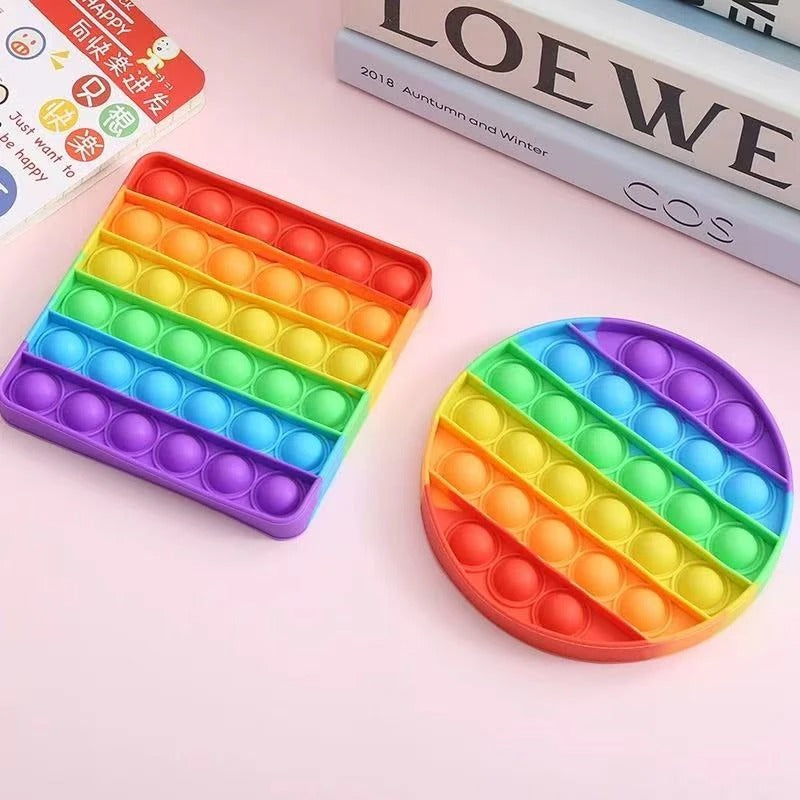 Pop Fidget Rainbow Silicone Push Bubble Reliver Stress
