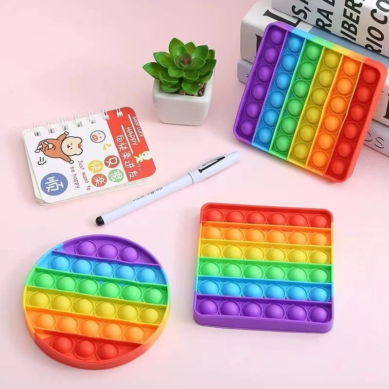 Pop Fidget Rainbow Silicone Push Bubble Reliver Stress