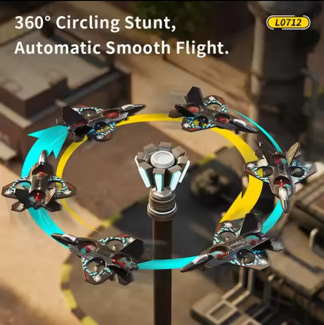 Aeroplane 2.4GHz Remote Controlled Floating Fighter Plane RC Aeroplane RTF for Beginners with Coloured Lights USB Charging